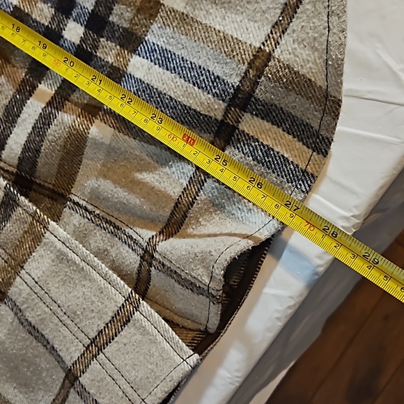 Zara women's medium long plaid cottagecore 90s Y2K grandma style over shirt - Picture 8 of 8